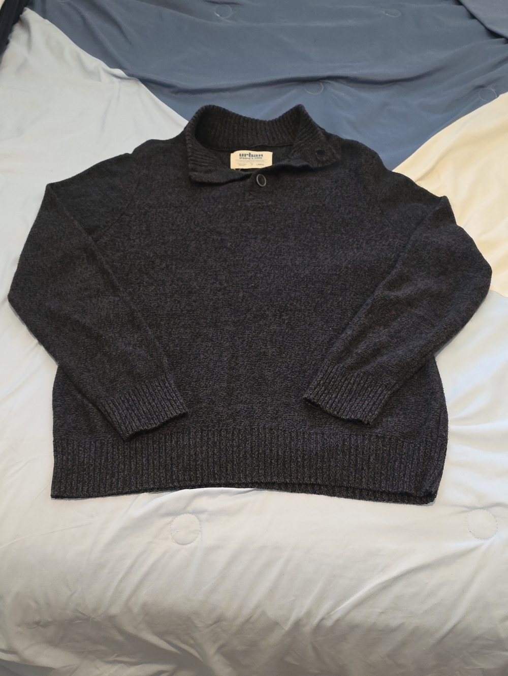urban pipeline Men's Charcoal Mockneck Pullover